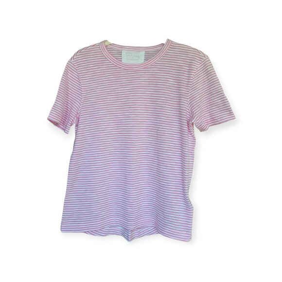 Whistles XS Pink Emily Stripe T-Shirt 100% Cotton - Picture 4 of 11